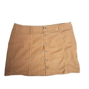 American Eagle Womens 18 Mustard Yellow Corduroy‎ High Rise A-Line Skirt